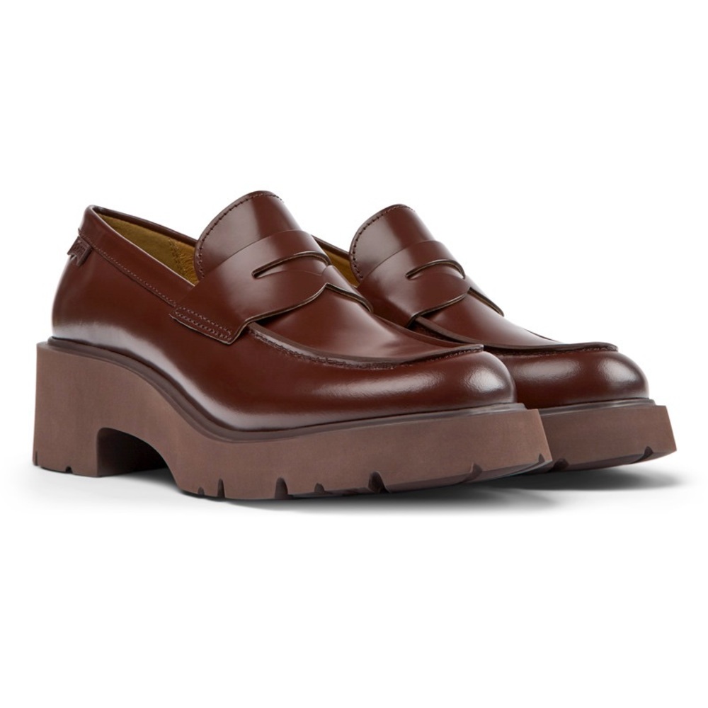 Camper Milah Loafers Platform Burgundy 38